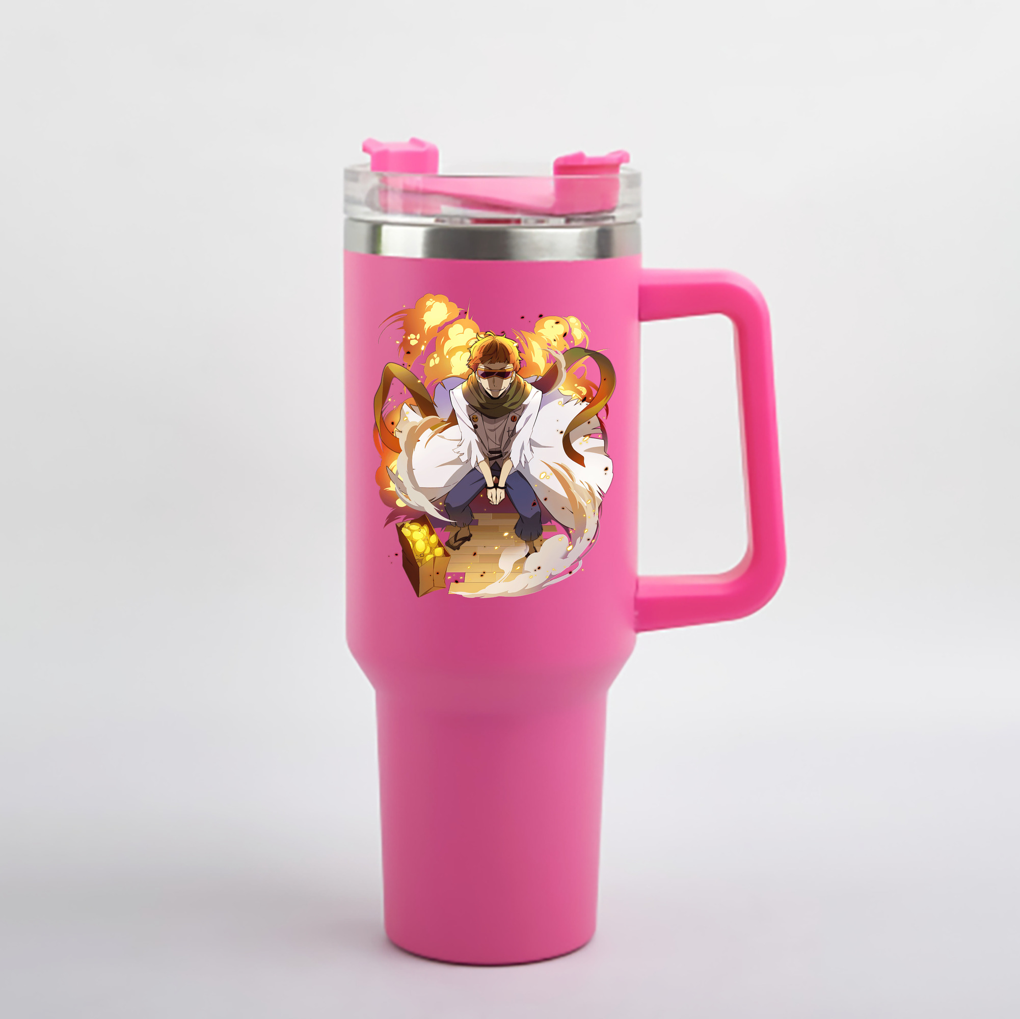 （画像用） 文豪ストレイドッグス Bungo Stray Dogs 1200mL車用タンブラー - クリスタルステッカー（プラスチックストロー付き）